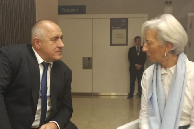 Бойко Борисов разговаря с председателя на ЕЦБ Кристин Лагард