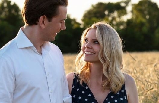 Австрийският канцлер Себастиан Курц и партньорката му Зузане Тийр очакват