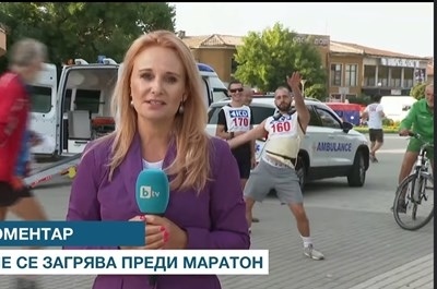 Мъж стана хит в мрежите след изява в ефир по време на маратона в Пловдив