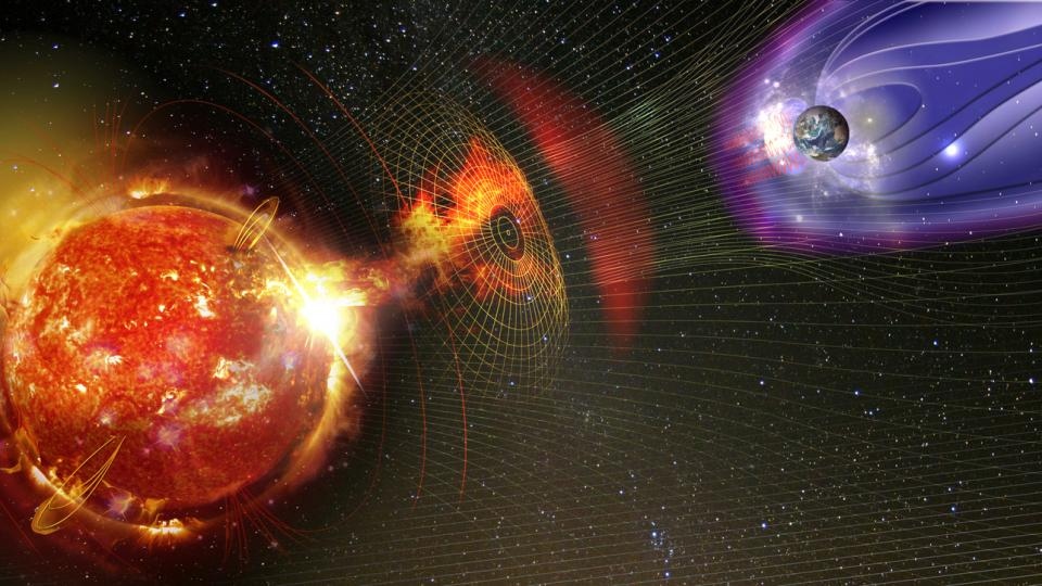 Изригвания върху повърхността на Слънцето предизвикаха магнитна буря в магнитосферата