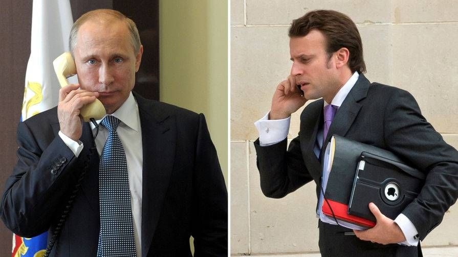 Президентите на Русия и на Франция - Владимир Путин и