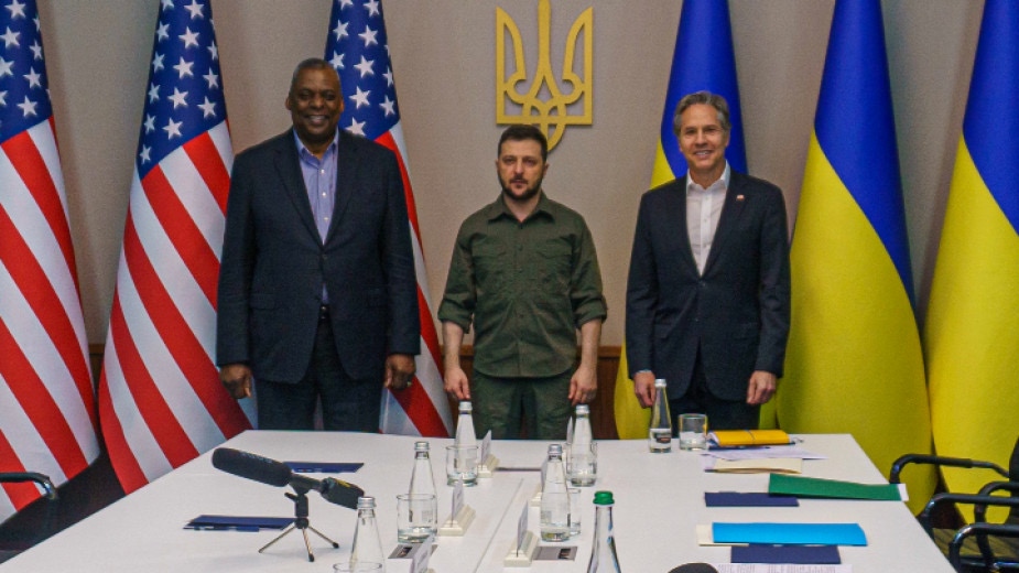 В Киев украинският президент Володимир Зеленски посрещна американския държавен секретар