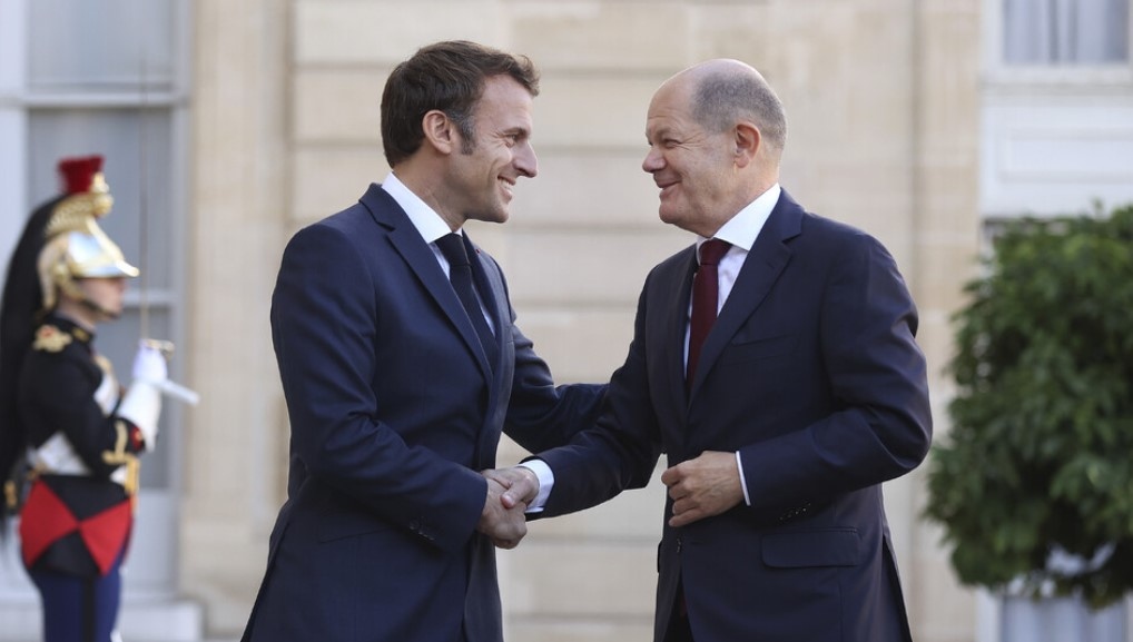 Германският канцлер Олаф Шолц и френският президент Еманюел Макрон подчертаха