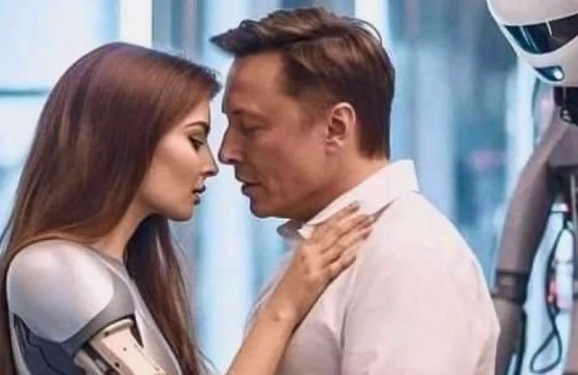 Снимки на които милиардерът Илон Мъск се целува с хуманоиден