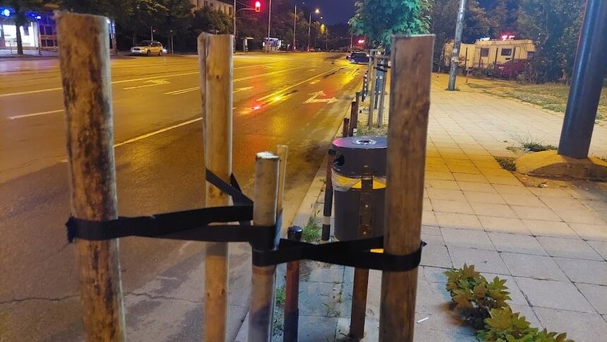 Млади дръвчета са били отрязани снощи на бул Шипченски проход