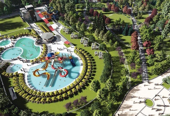 Аквапаркът беше изграден през 2019 година по идея на кмета