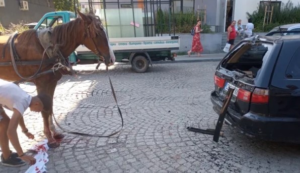 Инцидент между каруца и автомобил е станал вчера в София