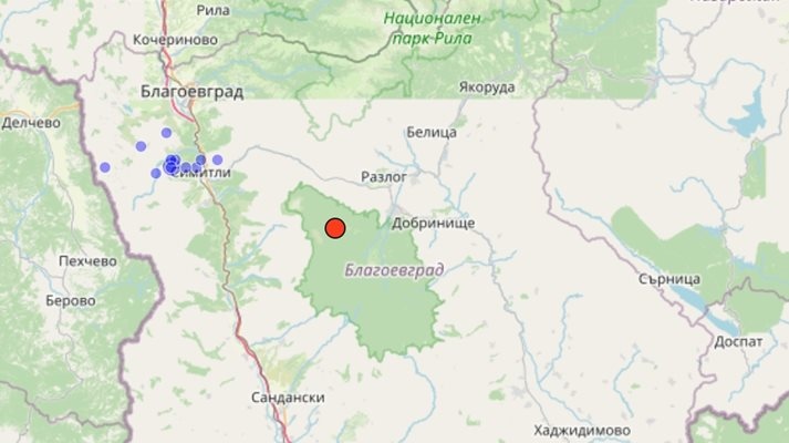 Снимка: Земетресение с магнитуд 3 удари край Благоевград