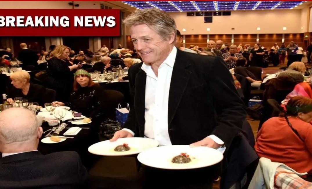 Хю Грант изненадва лондончани като сервира празничен коледен обяд на