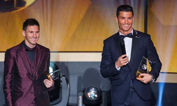 Лионел Меси и Кристиано Роналдо които имат общо 13 награди
