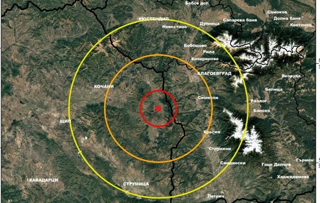 Земетресение с магнитуд 2 7 по Рихтер е регистрирано в граничния