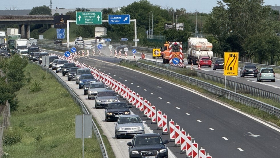 Първите тапи заради ремонта на магистрала Тракия край Пловдив започнаха В