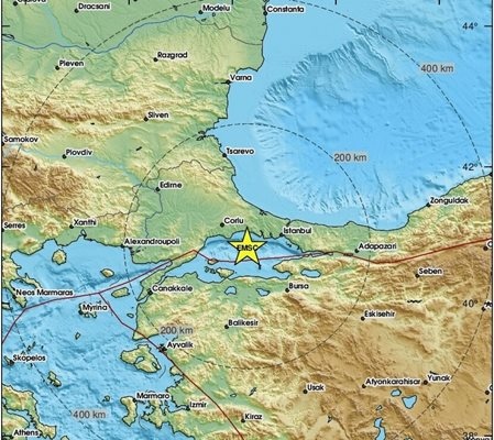 Трус от 3 6 по Рихтер е регистриран в Мраморно море