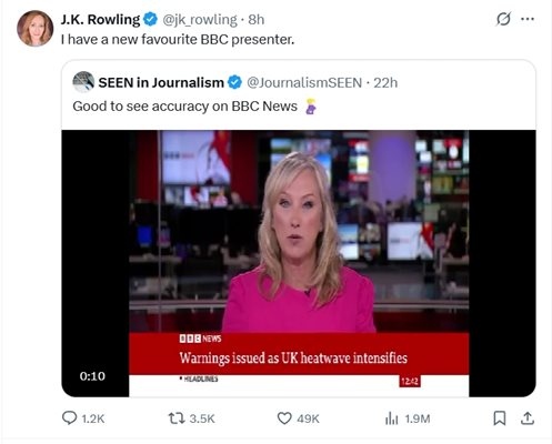 20 оплаквания бяха подадени срещо водеща на BBC която поправи